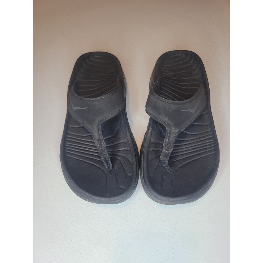 Hoka One One Ora Recovery Flip Flops Women’s Size 8 Black Thong Sandals Comfort